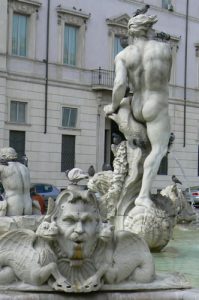 Brilliant sculptures (these by Bernini?) and