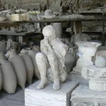 Italy - Pompeii ruins Human figure of a victim.