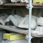 Italy - Pompeii ruins Human figure of a victim.