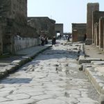 Italy - Ruins of Pompeii Central roadway.