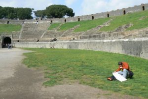 Italy - Ruins of Pompeii Colosseum.