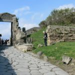 Italy - Ruins of Pompeii Paved roadway.