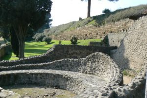Italy - Ruins of Pompeii Bathing fountain.