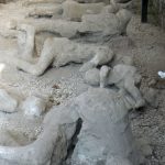 Italy - Ruins of Pompeii Human figures of victims.