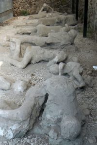 Italy - Ruins of Pompeii Human figures of victims.