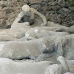 Italy - Ruins of Pompeii Human figures of victims.