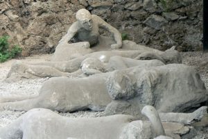 Italy - Ruins of Pompeii Human figures of victims.