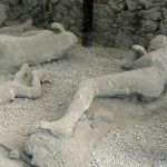 Italy - Ruins of Pompeii Human figures of victims.