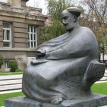 Zagreb - statue of a learned man at the State