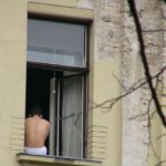 Zagreb - gay man feeling the morning sun. Croatia enjoys a