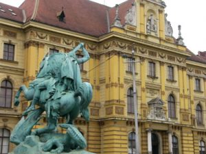 On the square surrounding the Croatian National Theatre are beautiful