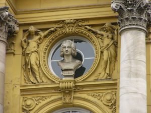 Croatian National Theatre - detail bust of Goethe