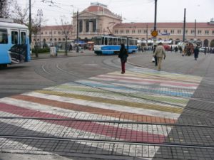Zagreb - central train station and tram stop