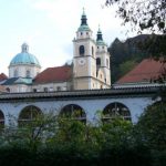 Ljubljana - marketplace and St Nicholas