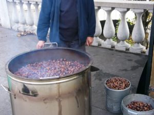 Ljubljana - chestnut vendor along the