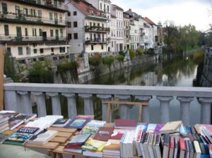 Ljubljana - bookstall along the Ljubljanica