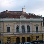 Ljubljana - philharmonic hall with Castle