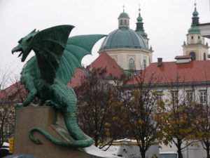 Ljubljana - Dragon Bridge and St