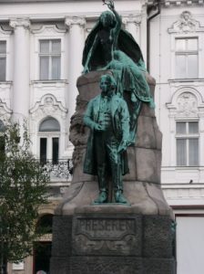 Ljubljana - statue of poet France