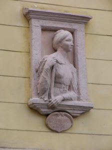 Ljubljana - memorial for a woman waiting for the return