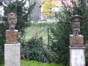 Ljubljana - close-up of sculptures of famous artists at