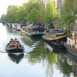 Amsterdam city boat in the water.