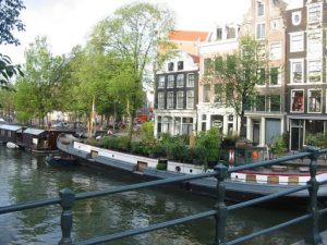 Amsterdam city scenic view.