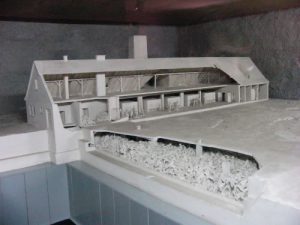 Scale model of the crematorium. In early