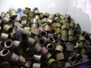 Empty canisters of Zyklon B gas