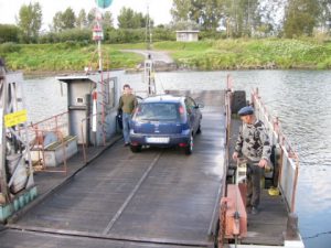 The ferry to Zalipie (our rented Opel deisel car got 59
