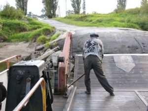 The ferry to Zalipie is a one-man job