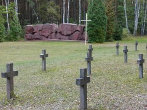 Memorial crosses at the Treblinka labor camp site - near