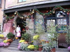 A beautifully rebuilt flower shop in