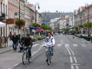 Warsaw - fashionable street with no cars