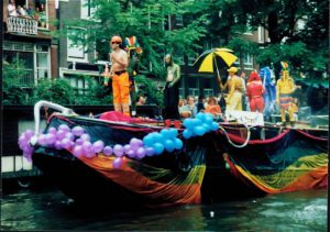 Boat with bright colors.