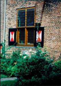 Brick building with windows.