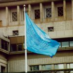 Close up view of the flag.