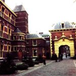 A walkway entrance leading inside the building.