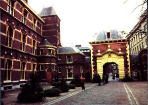 A walkway entrance leading inside the building.