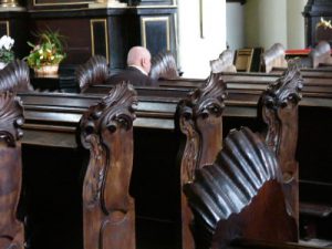 Gdansk - St. Nicholas basilica interior ornate carved pews