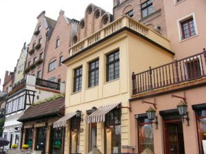 Gdansk - on the harbor are mixed architectural styles on