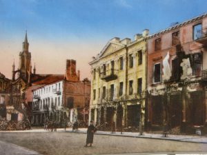 Kalisz city center - photo of post war damage