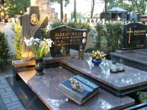 Kalisz city views - local cemetery with expensive markers