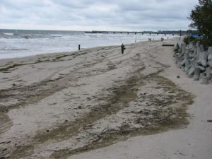 Kolobrzeg shoreline on Baltic Sea