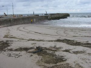 Kolobrzeg shoreline on Baltic Sea