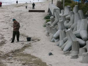 Kolobrzeg shoreline on Baltic Sea