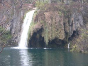 In Plitvice Lakes National Park sixteen lakes at descending elevations