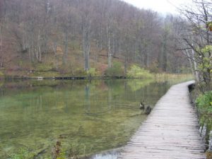 In Plitvice Lakes National Park a wooden nature trail follows