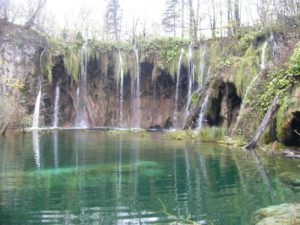 In Plitvice Lakes National Park sixteen lakes at descending elevations