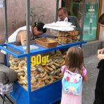 Kraków - city center pretzel vendor